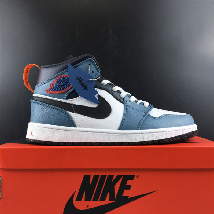 Fa*etasm x jordan 1 mid fearless blue white  cu2802-100